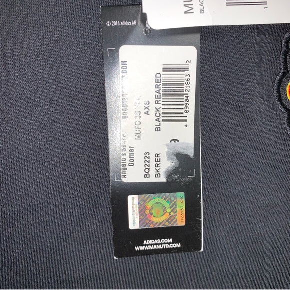 Adidas Manchester United Black Red Stripe T-Shirt Boy’s L Soccer Fútbol England - Picture 10 of 12